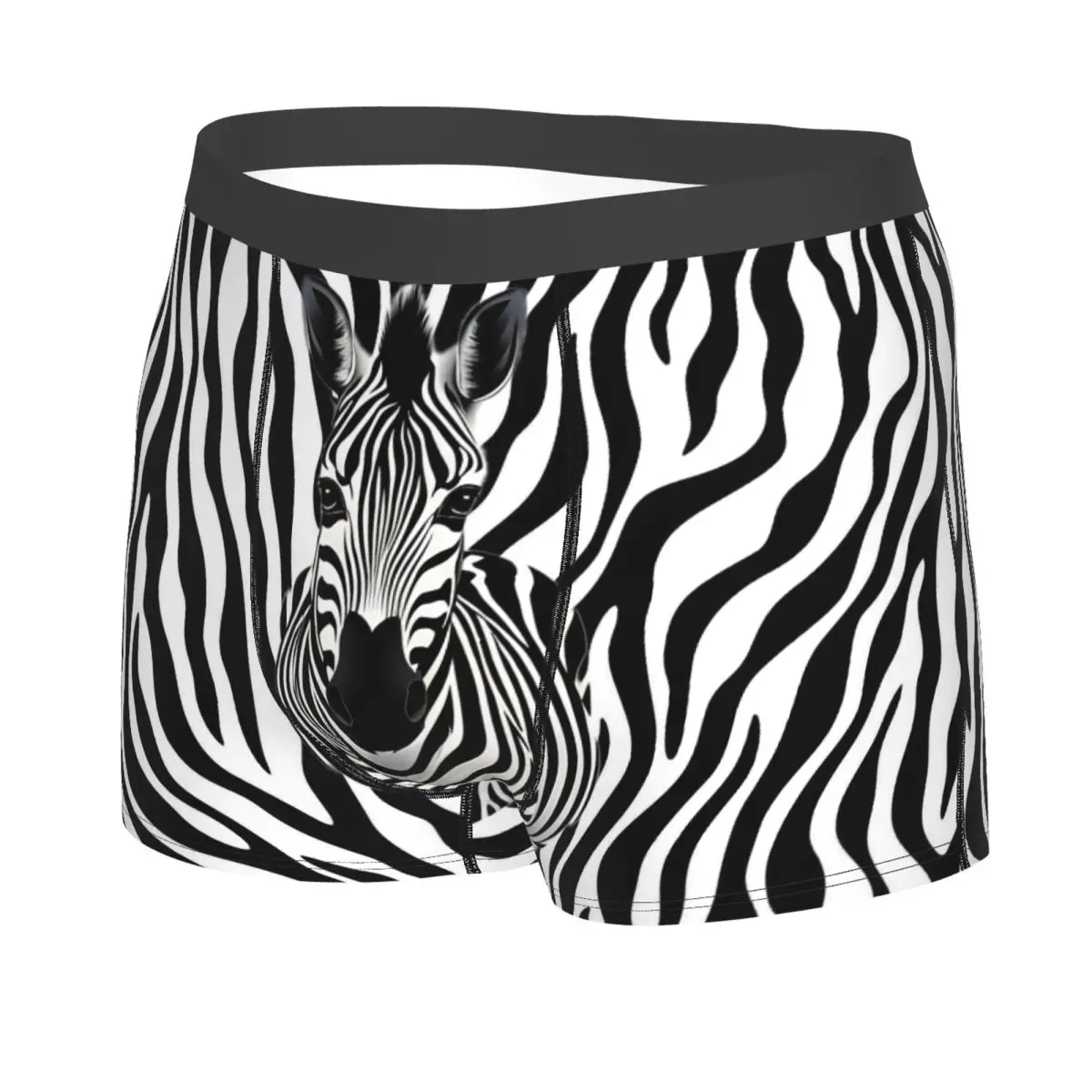 Zebra Skin Texture Valentine'S Day Underwear Men Birthday Gift For Husband Boxer Briefs Shorts Panties Breathable Underpants