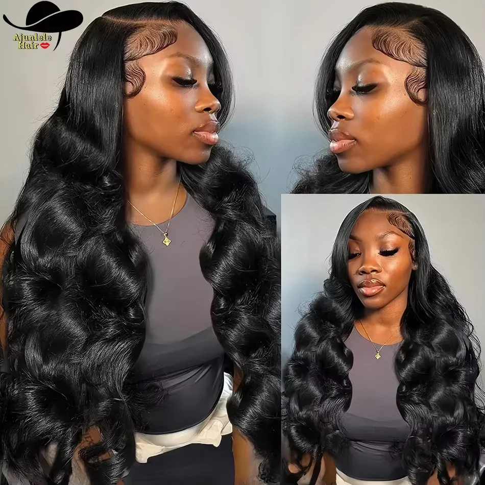

13X4 Body Wave Transparent Lace Front Wigs HD Lace Frontal Wig 4x4 Lace Closure Wig Burmese Human Hair Wigs Natural Black
