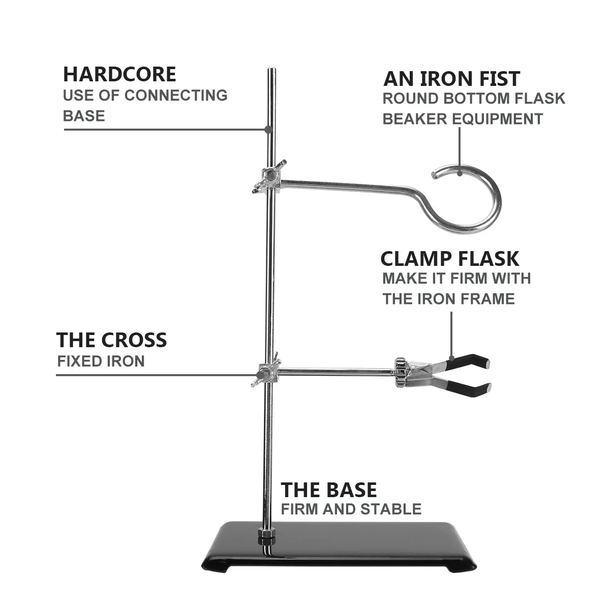 Laboratory Support Stand Stand Iron Stand Trumpet Small Stand Flaskoratory Stand Set Platform Mini Laboratory Lab Support 30cm