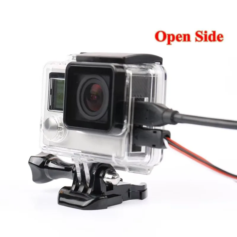 Obudowa ochronna szkieletu obudowa boczna i tylna z otworem szklana soczewka do akcesoriów GoPro Hero 3 + 4