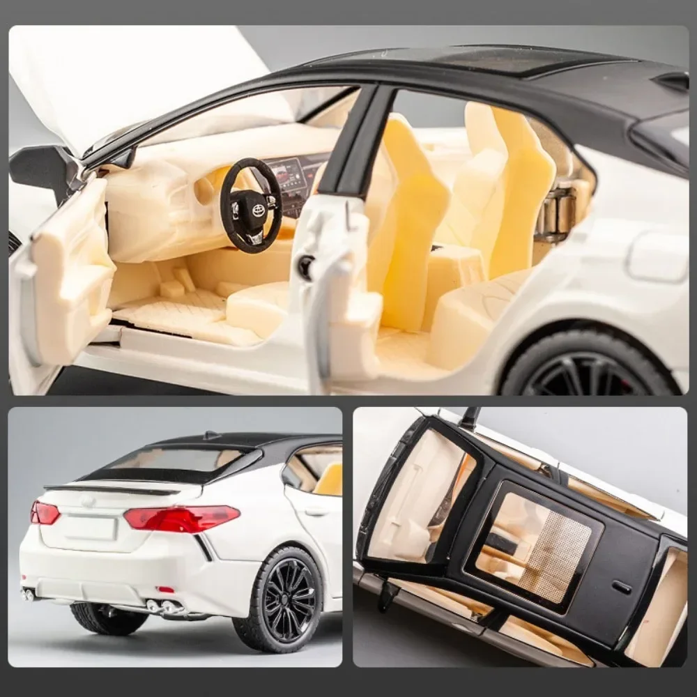 1:24 Toyota Camry Modello di auto in lega Giocattoli in metallo pressofuso Veicolo in miniatura Suono Luce Tirare indietro Porte aperte Toy Boy Regali di compleanno