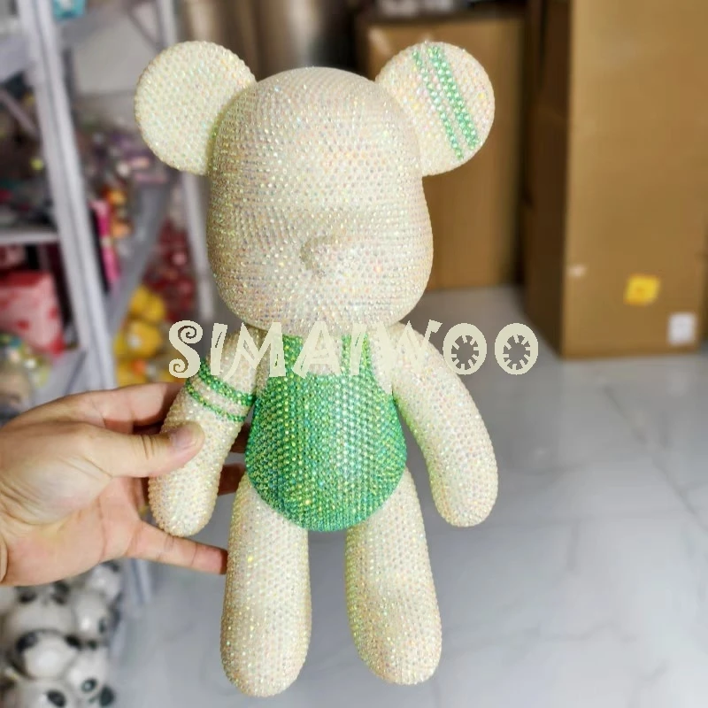 Rhinestone-encrusted Bear Figurine Hand-applied Home Ornament Bear Doll DIY Mosaic Shiny Bear Sculture Home Decor Kids Gift