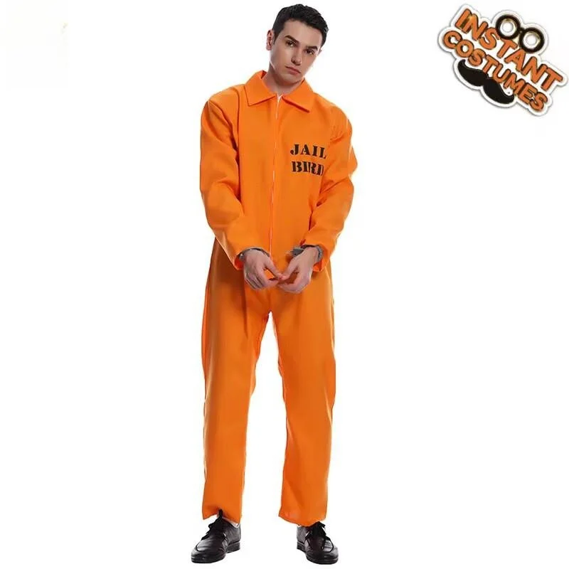 Nuovo costume da prigioniero loween Abbigliamento cosplay per adulti da uomo M Abito da prigione Parco a tema Visita Materiale unico Sle di alta qualità