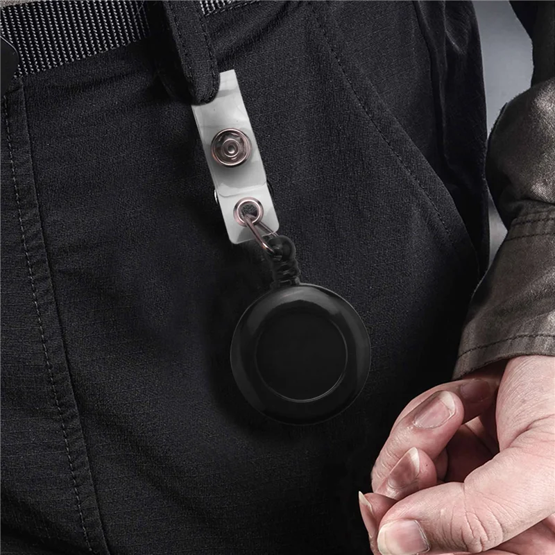 3X Recoil Retractable Yo Yo Key Ring PULL CHAIN Belt Clip ID CARD Holder Ski Pass - Black