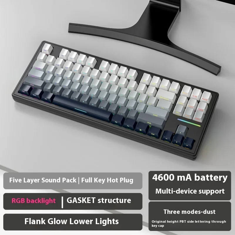 

Attack Shark M87 Wired Mechanical Keyboard Wired Rgb Custom Gasket Hotplug Game Multi-Scene Universal Convenient operation