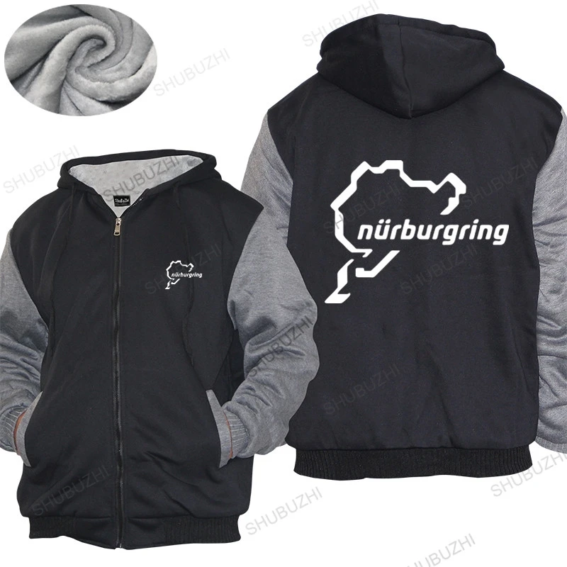 Mens winter cotton warm coat loose tops Nurburgring Nordschleife Logo Racing Motorsport unisex hoodie women Fleece hoody