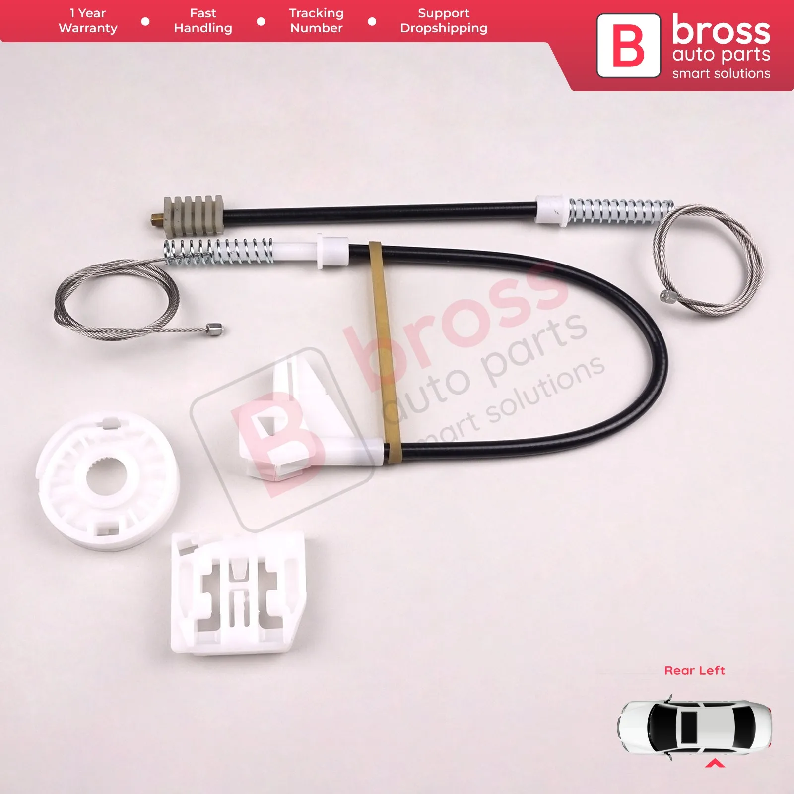 Bross Auto Parts BWR547 Listrik Jendela Regulator Set Belakang Kiri Pintu 1 U0839461 untuk Skoda Octavia 1U Facelift Top toko