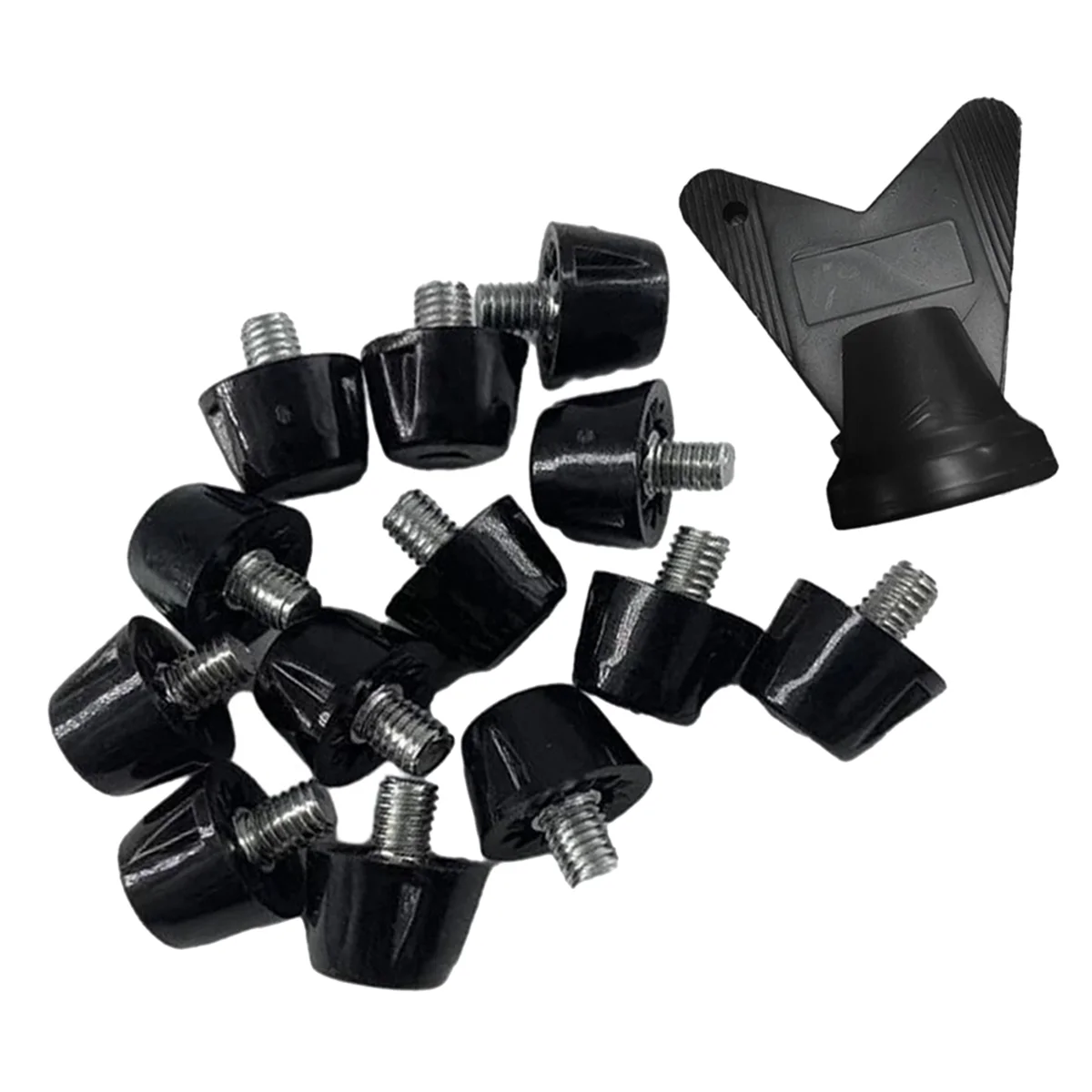 N87R 12 PCS Football Boot Spikes Professional Soccer Boot Cleats M5 Replacement Studs with Wrench Track Shoes Spikes 10mm