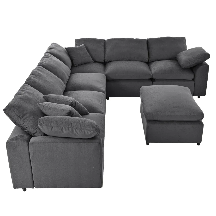 Oversized Modular Sectional Sofa with Ottoman L Shaped Corner Sectional for Living Room, Office, Spacious Space