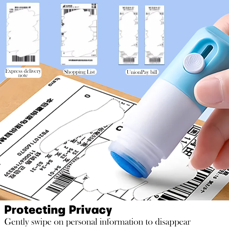 Thermal Paper Correction Fluid Address Blocker Eraser With Retractable Knife Parcel Box Opener Anti Peep Identity Information