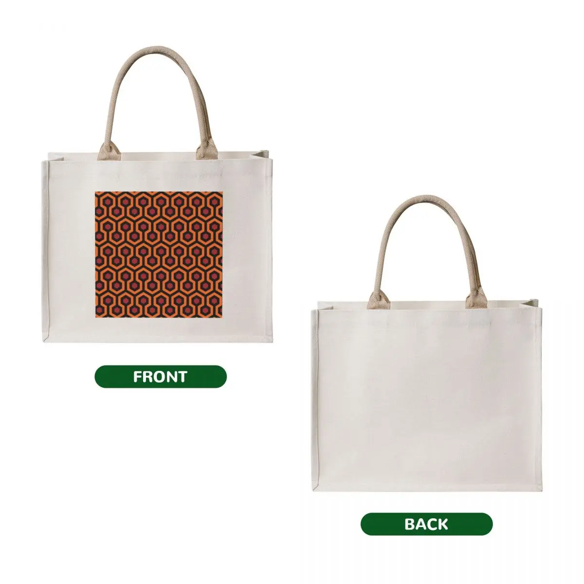Geometric Pattern: Looped Hexagons: Orange/Red/Black Tote Bag Women's beach bags shopping bag logo custom bags
