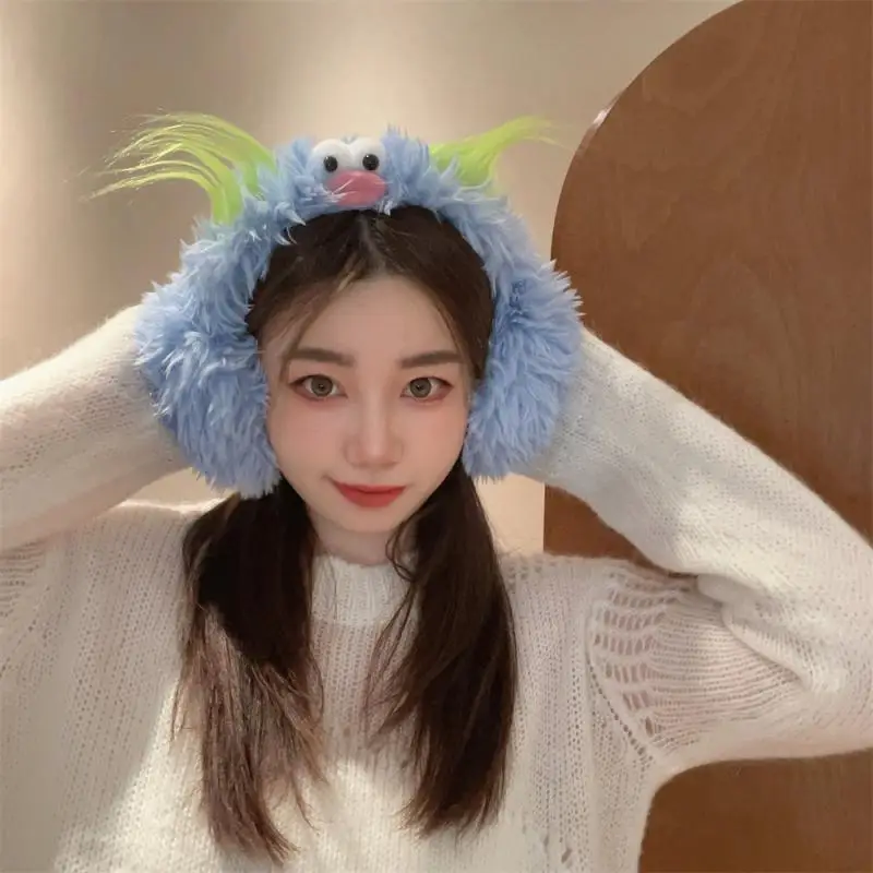Soft Plush Ear Warmer Winter Warm Women Fluffy Monsters Earflap Outdoor Cold Protection EarMuffs Ear Cover Outdoor Ear Cover
