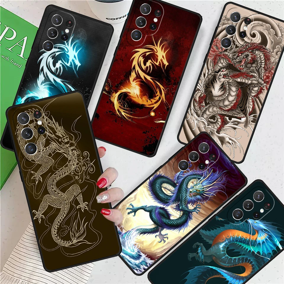 Legendary Chinese Dragon For Samsung Galaxy S24 Ultra S21 S22 S8 S9 S10E Note 10 20 Plus FE S23 Phone case Cover Coque