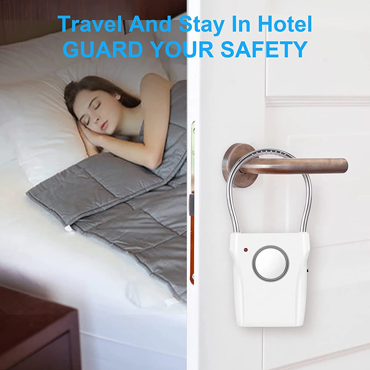 Door Handle Alarm 110dB Door Security Alarm with Adjustable Settings Portable Alarm Equipment Battery Operated Window Alarm