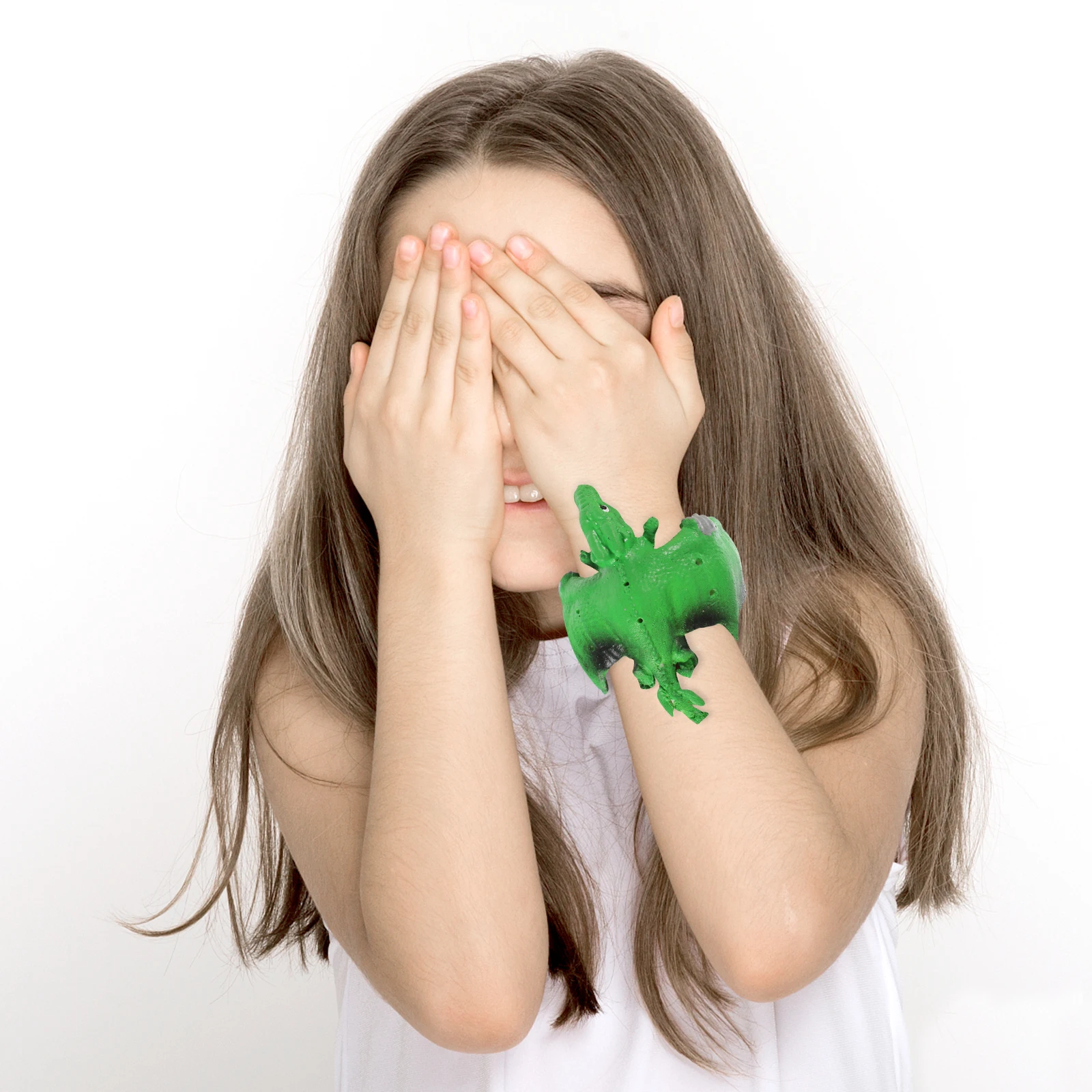 Bracciale schiaffo con dinosauro Bracciale flessibile in TPR per bambini Regalo per feste Festival Aula Bomboniere per compleanno Accessorio per il tempo di gioco