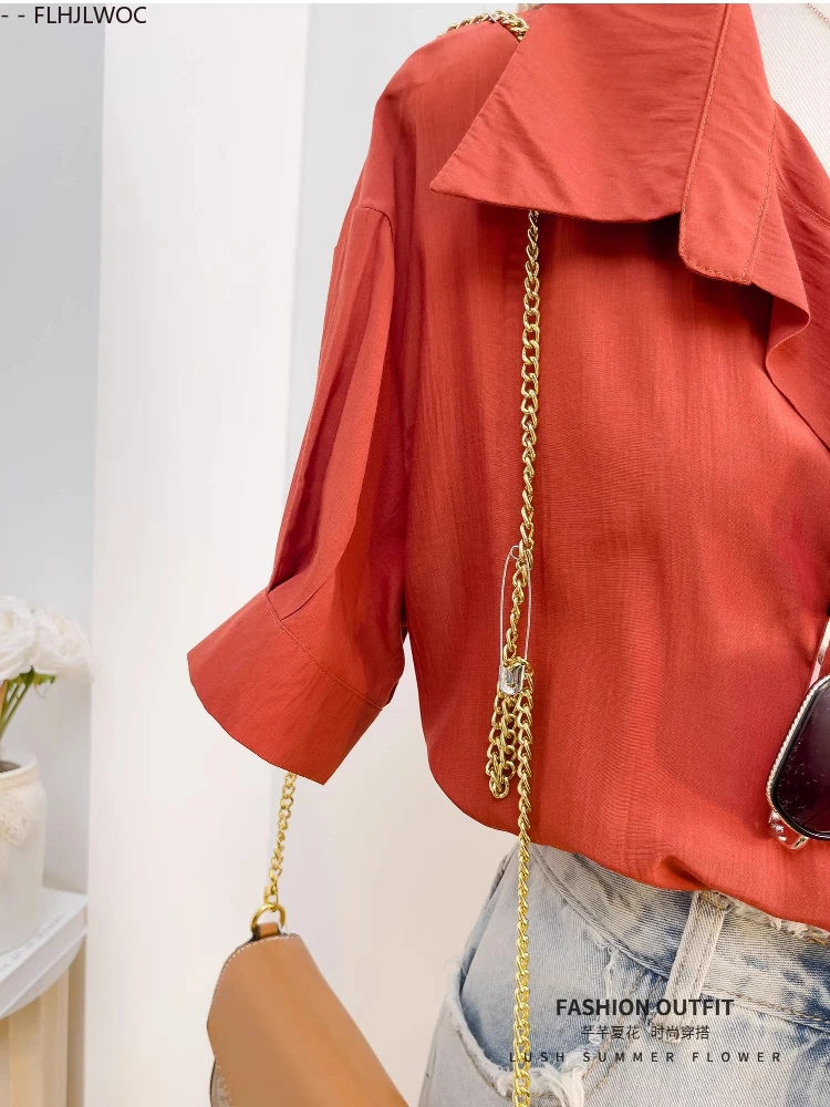 Camisas de viagem estilo hong kong senhora do escritório mulheres 2025 verão flor impressão elegante botão babados retro topos blusas