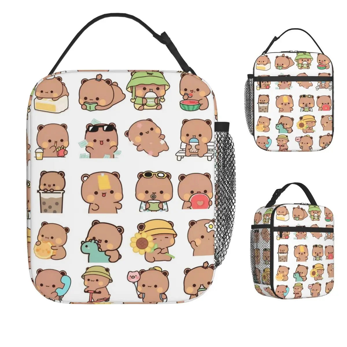 

Bubu Dudu Cute Cartoon Bear Character Lunch Bag Kawaii Panda Lunch Box Picnic Cooler Bag Casual Oxford Thermal Tote Handbags