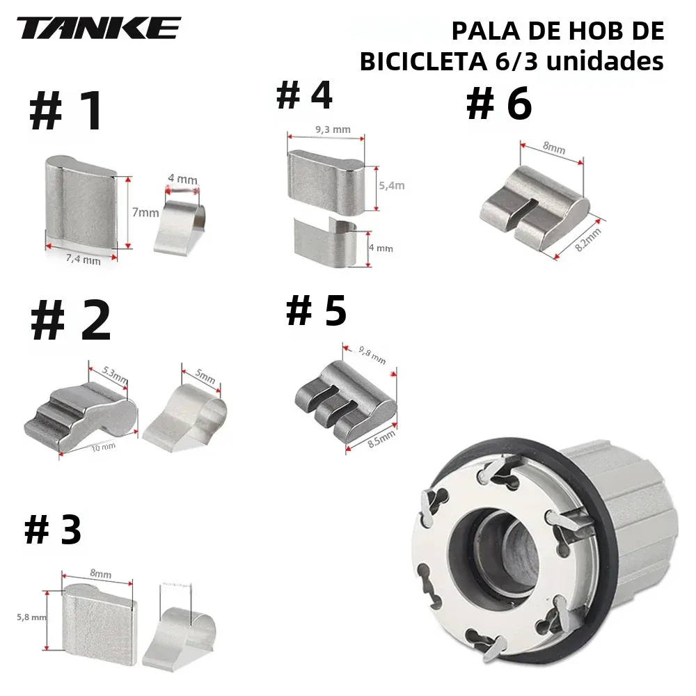 Tanke 3/6 conjunto de pata de cubo de bicicleta freehub universal primavera garra acessórios cubos cassete aço inoxidável mtb ciclismo estrada