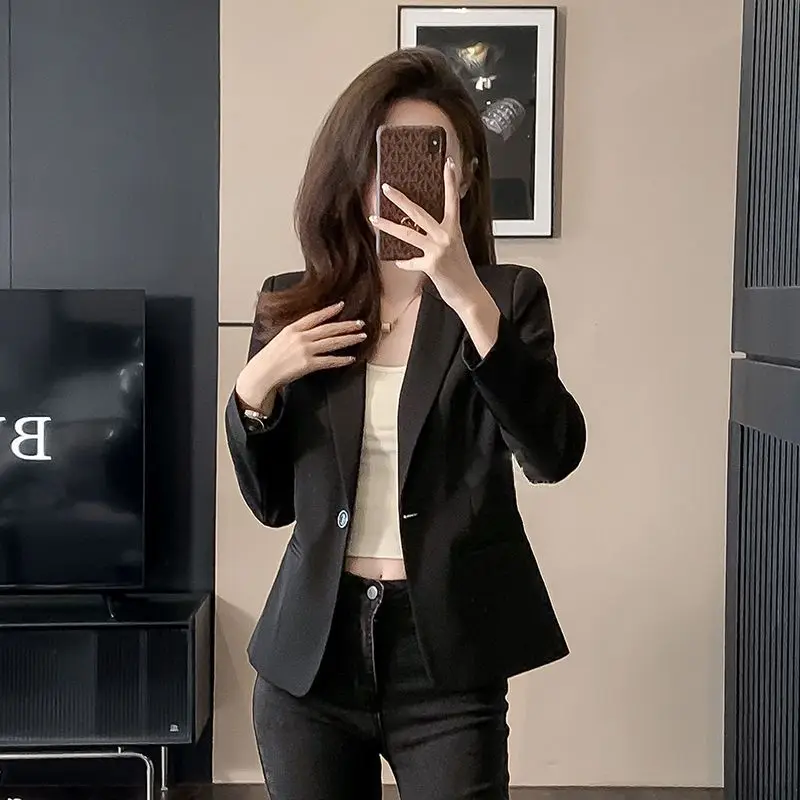 Bla Suit Jaet المرأة الصبار ربيع الخريف 2025 جديد Elely التخسيس تخفيف المهنية ort Sle زر التفاصيل #2