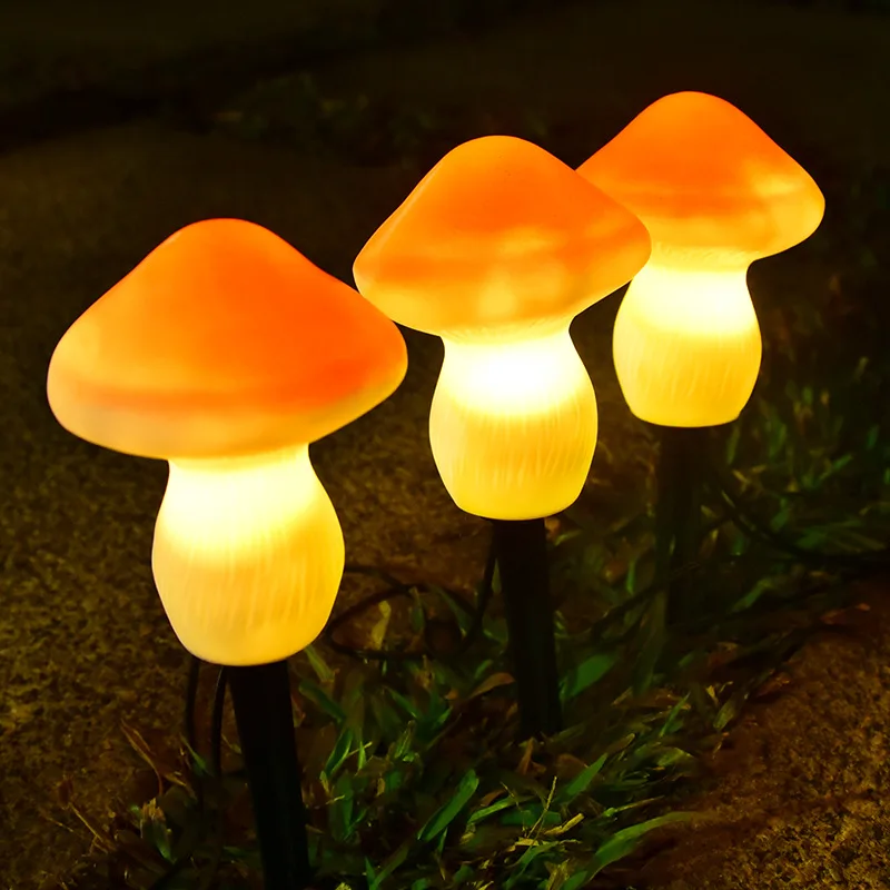 

Newness Solar Lights, Set of 3 Solar Mushroom Lights, Outdoor Waterproof Solar Powered Mushroom Lights, Garden Stake Lights