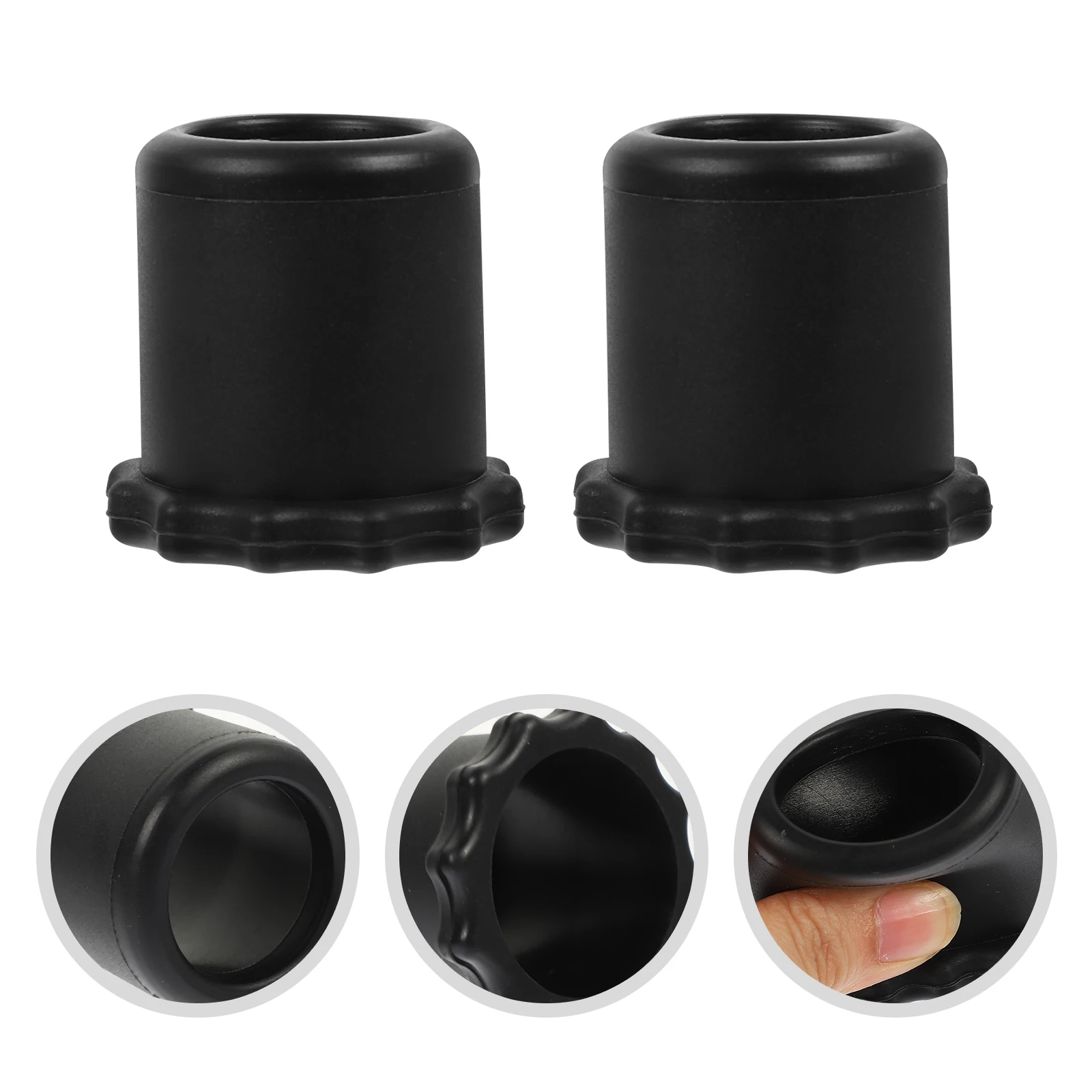 

6 Pcs Microphone Non-slip Cover Bottom Rod Sleeves Accessories Protection Black Silicone Case