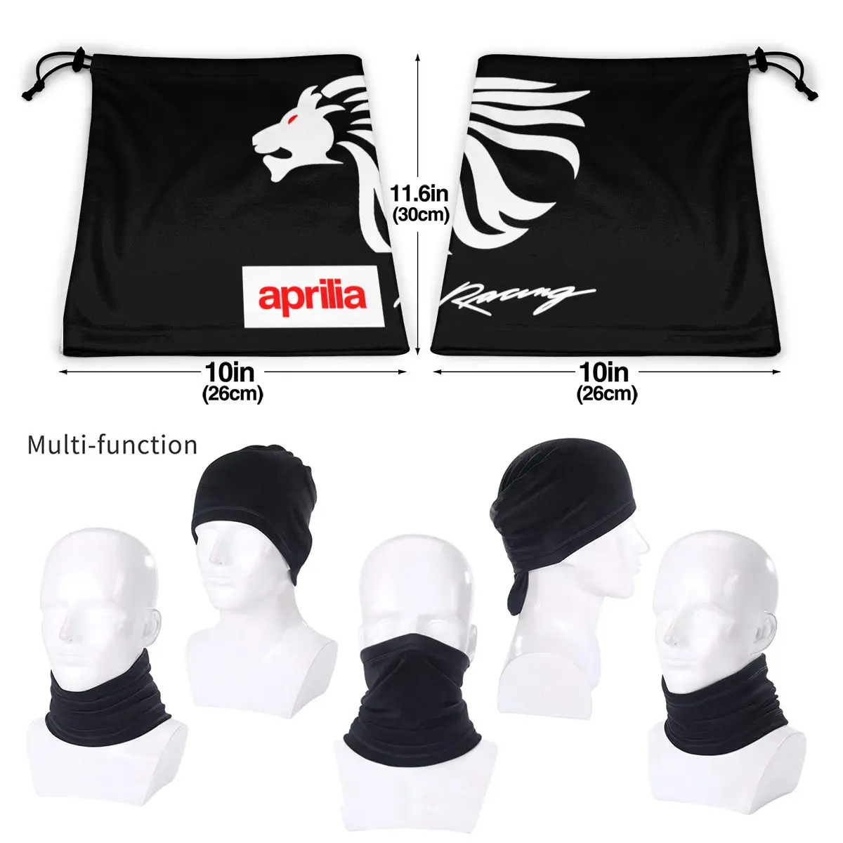 Aprilia Racing-Gaiter pescoço de microfibra para motocicleta, bandana simples, Running Cover, Racing Team Logo