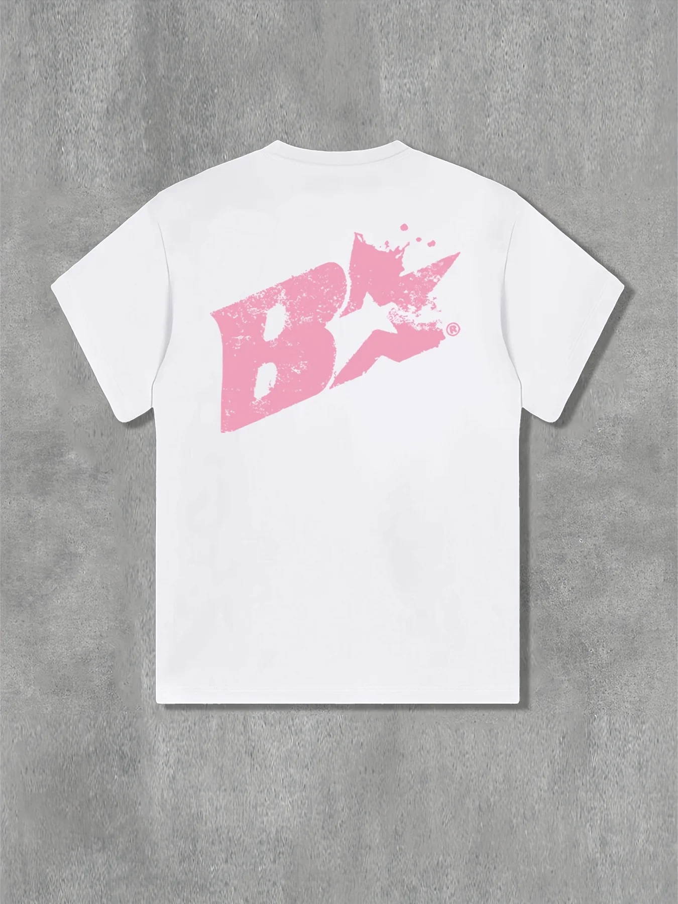 Rosa Bandana-Masken-Porträt und Stern-Grafik-T-Shirt für Herren aus 100 % Baumwolle, perfekt für Sommer-Streetwear und lässige urbane Outfits. – Detail 3