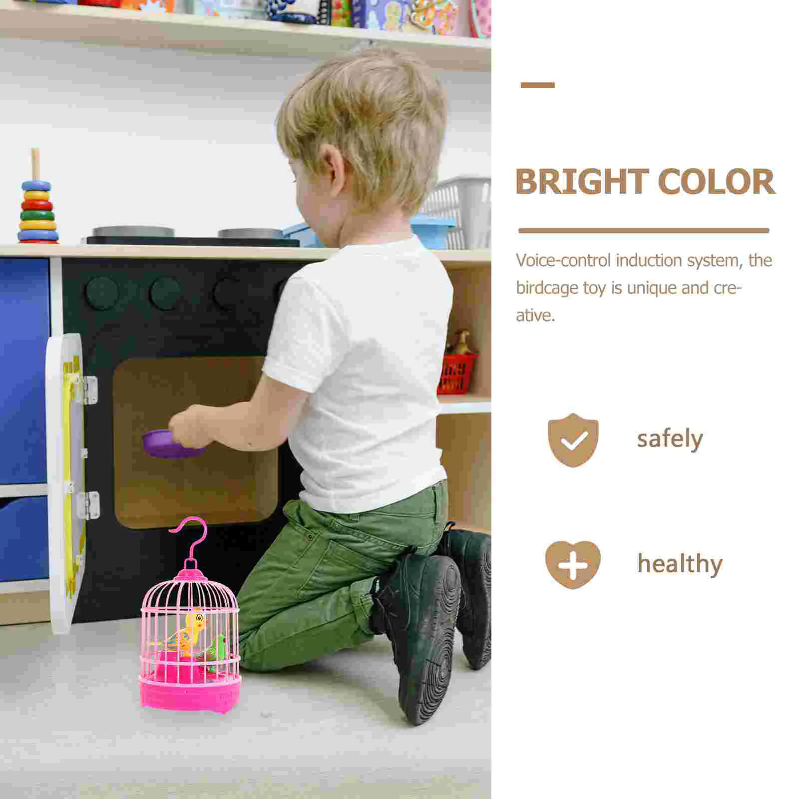 Voice Control Child Bird Cage Educational Toys Induction Birds Birdcage Imitation Parrot Kids Electric