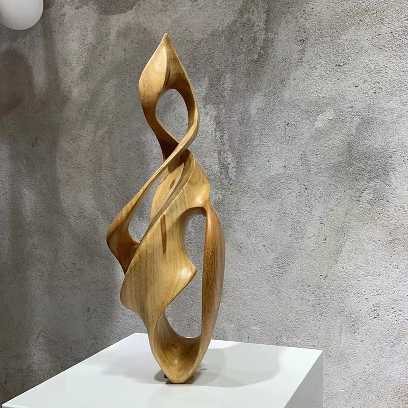 Large luxury interior wood texture abstract hotel sculpture home decoration, home and hotel wooden crafts
