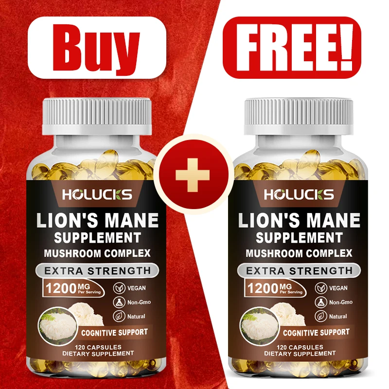 

Buy 1 Get 1 Free! Premium Lion's Mane Mushroom Capsules, Support Calms Mind & Enhances Mental Resilience, Overall Wellness