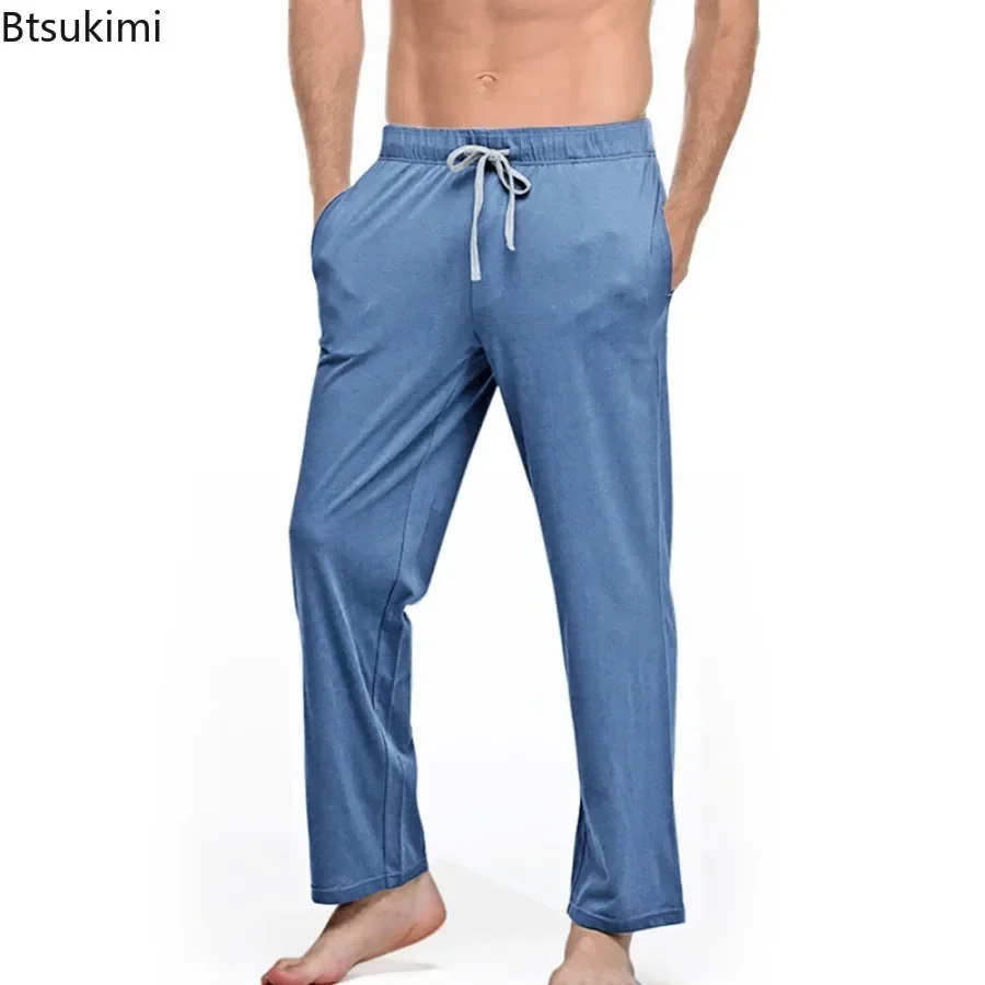 Nieuwe Heren Eenvoudige Pyjama Broek Comfort Zachte Katoenen Thuis Broek Mannen Sport Yoga Effen Losse Losse Casual Broek Lounge Slaap Bodem Man