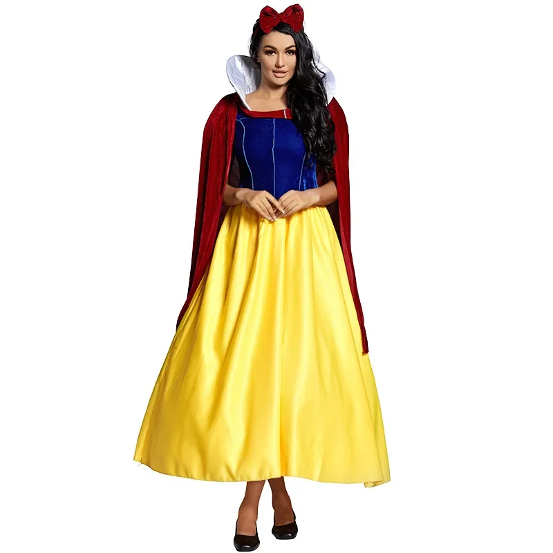 

Halloween Carnival Party Deluxe Fairy Tales Snow White Princess Cosplay Costume Stage Performance Cartoon Queen Dress