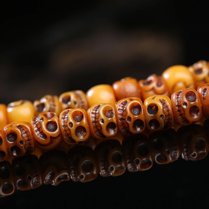 Reconstituted Yak Bone 108 Pieces Buddha Plain Semi-Finished Loose Beads