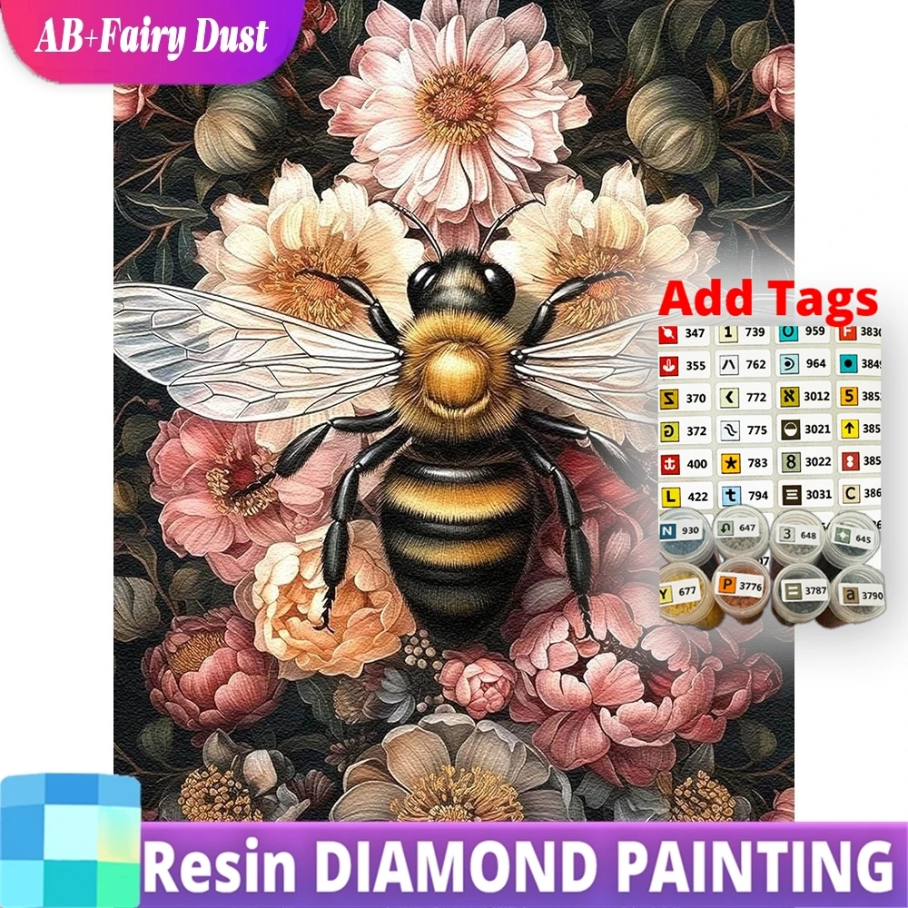Resin Fairy Dust AB Neuerscheinung Diamant-Mosaik Biene Tier DIY Bild Strass-Malerei Blumen-Stickerei Wanddekoration