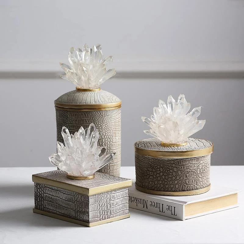 

European-style resin flower decoration box fashion American living room home soft furnishing crafts decoration storage box