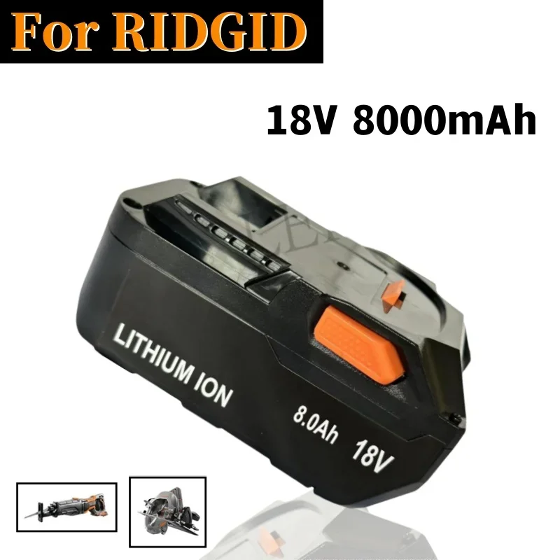 

For AEG 18V Battery 8.0AH Lithium-Ion Battery For RIDGID R840087 R840085 L1815R L1850R L1830R R840083 Series Cordless Power Tool