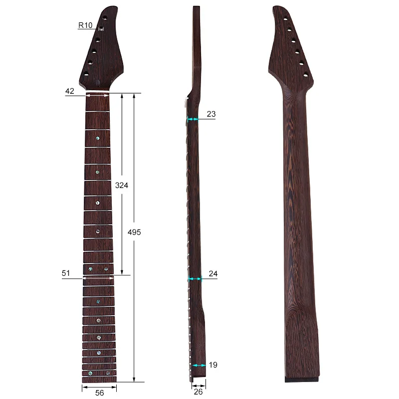 Chicken Wings Wood leaf handle neck Guitar head 24 products 5.6 wide guitar neck assembly DIY electric guitar accessories