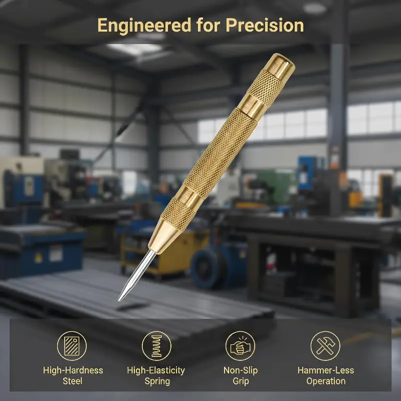 5/6 Inch Automatic Metal Professional Spring Loaded Center Punch Tool For Wood And Plastic