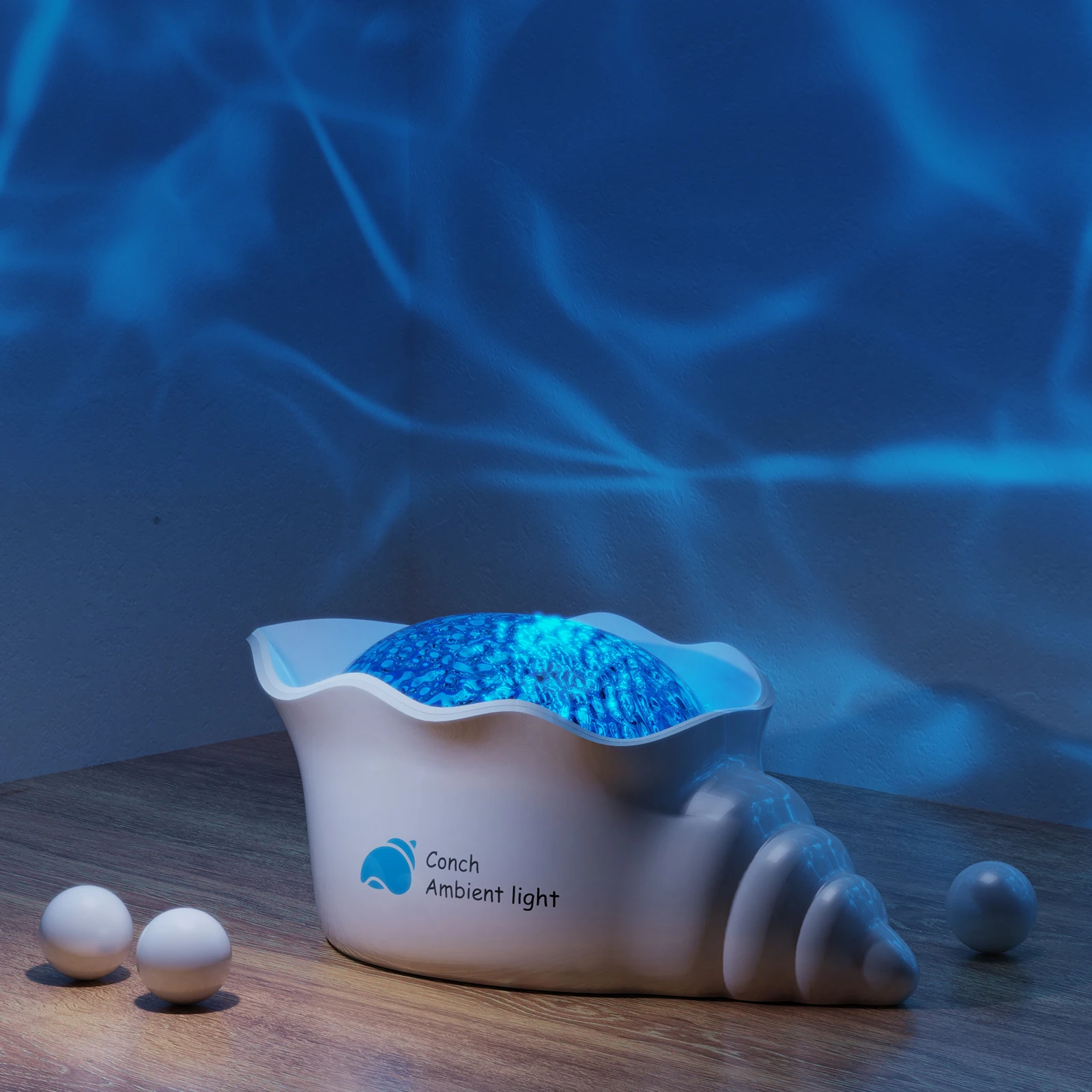 

Ocean Wave Projector Night Light, Seashell Lamp with White Noise, Dimmable Aurora LED Bedside Lamp for Bedroom Aesthetic Room