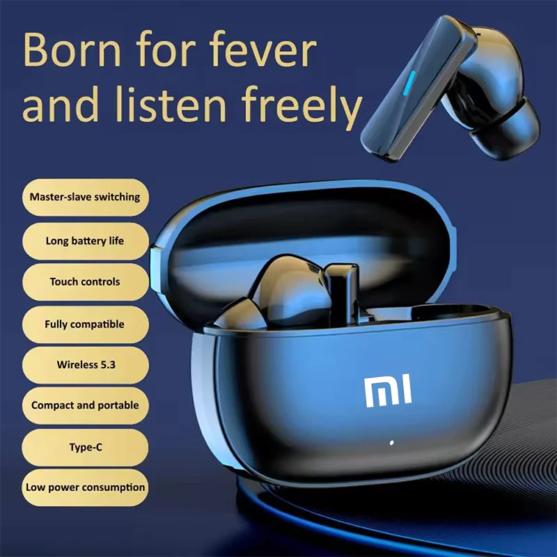 Xiaomi original mate 50 fone de ouvido sem fio bluetooth com microfone estéreo hd, controle de toque, fone de ouvido esportivo à prova d'água