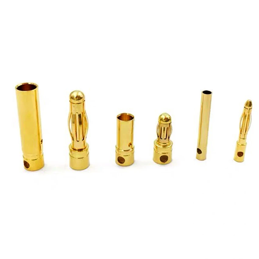 5쌍 2mm 3mm - 8mm 불릿 바나나 플러그 금도금 바나나 수컷 암컷 커넥터 배터리 플러그 키트 RC 배터리 부품 DIY용