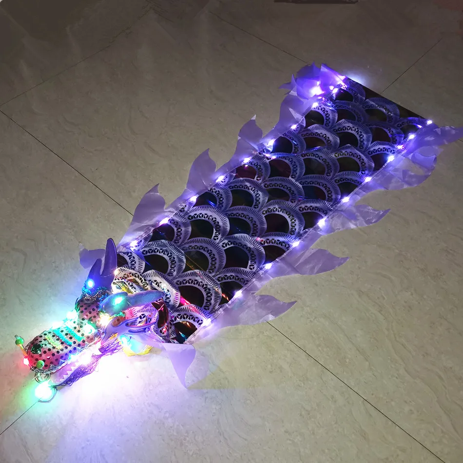 Children's Funny LED Dragon Dance Light, Ano Novo Lunar, Acessórios de Fitness para Crianças, 2 3 4 5 Metros