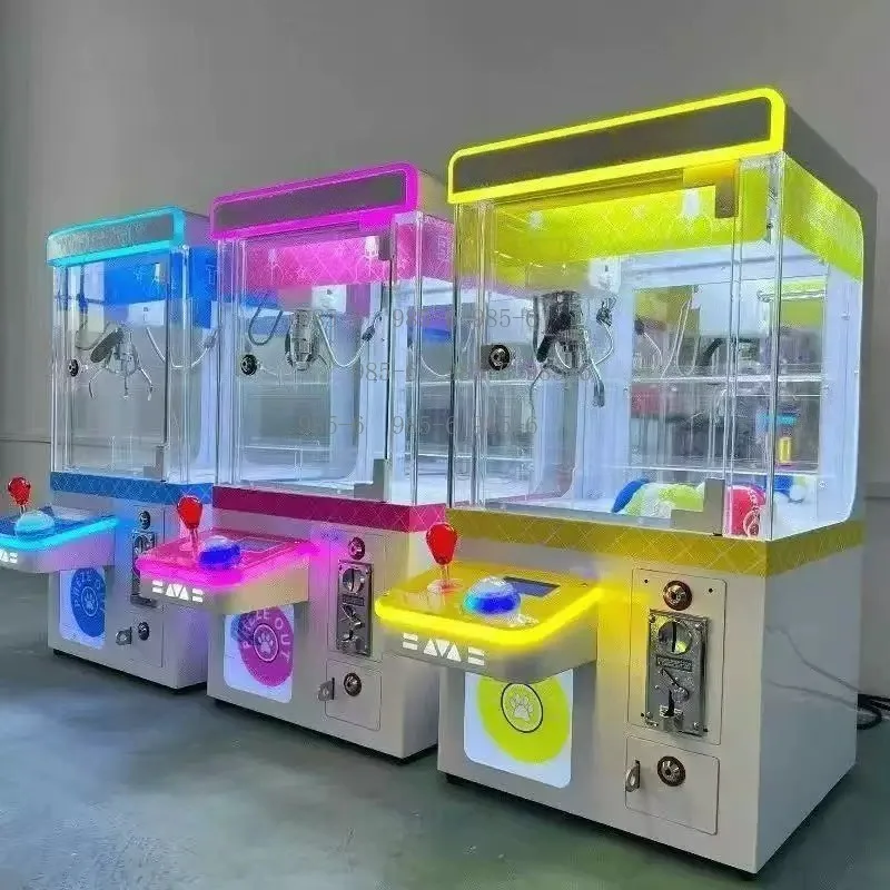 Transparent Grabber Claw Machine, Mini Coin Operated Game for Gift Use