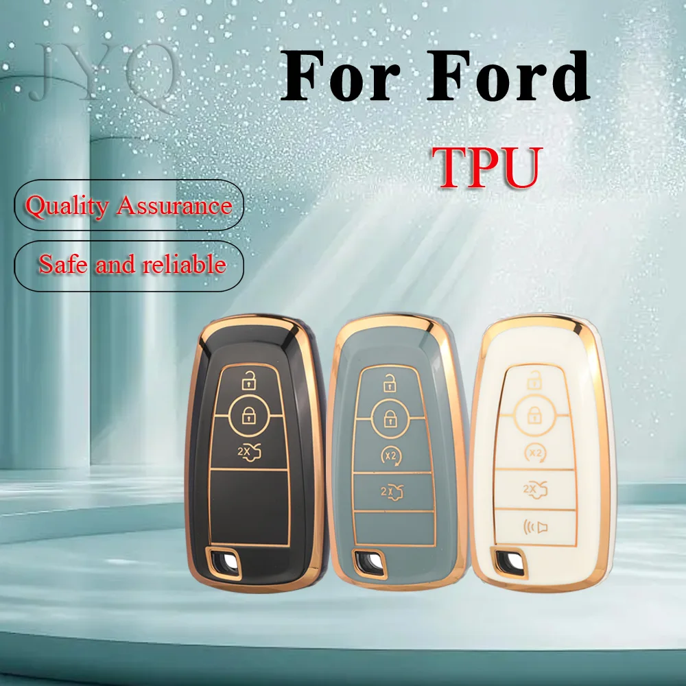

JYQ 3/4/5 Buttons NEW TPU Key Shell Case Cover For Ford Fusion Edge Mustang Explorer F150 F250 F350 F450 Car Key Protector