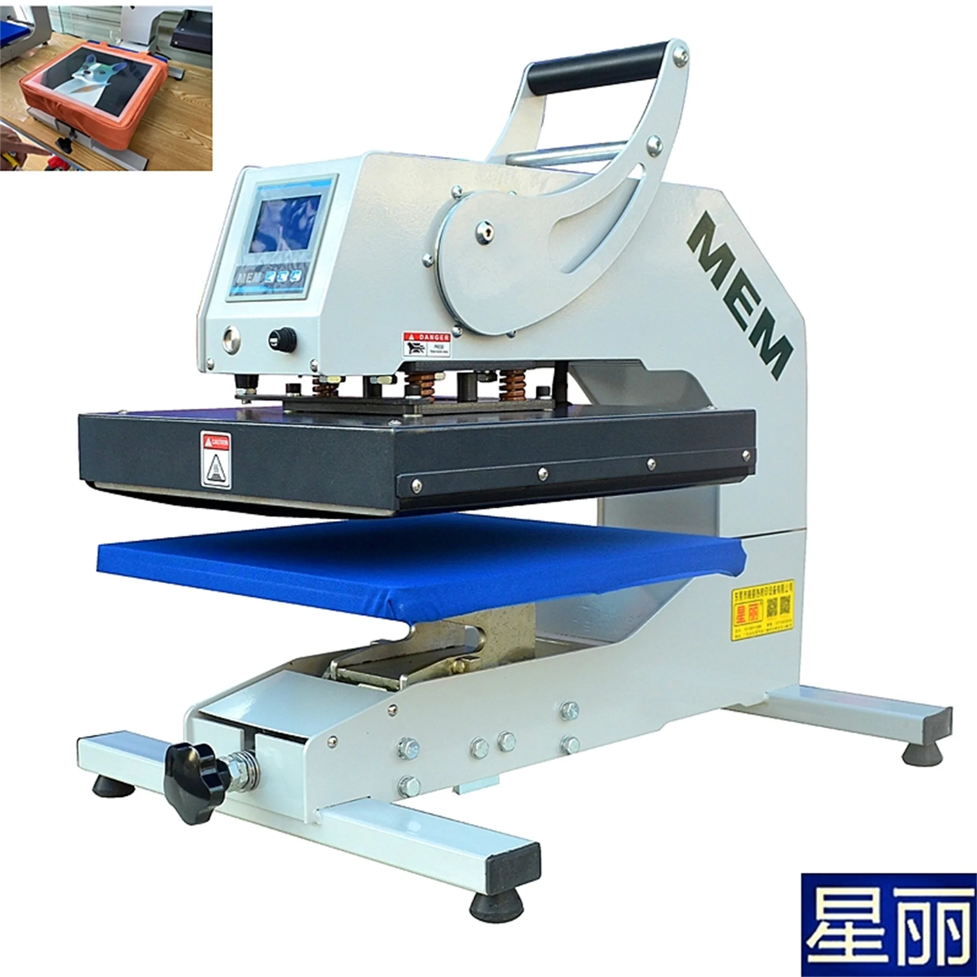 MEM 36*38 High-Pressure Heat Press Machine Manual Tilting Head for T-Shirt Heat Transfer Printing Numbering Lettering Roller