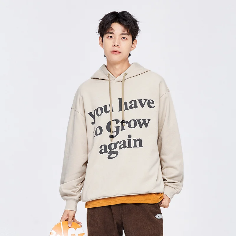 

Semir Men Sweatshirt 2022 Letter Print Hooded Casual Loose Street Lovers Fashion Winter Hoodies