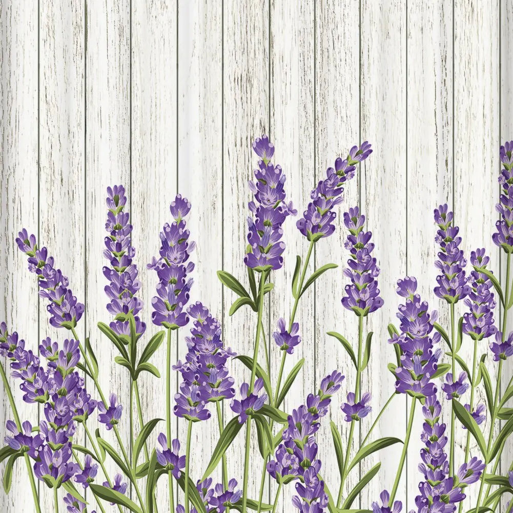 Cortina de ducha divisora de baño con estampado de lavanda, cortina de ducha decorativa impermeable, Panel de baño lavable de varios tamaños