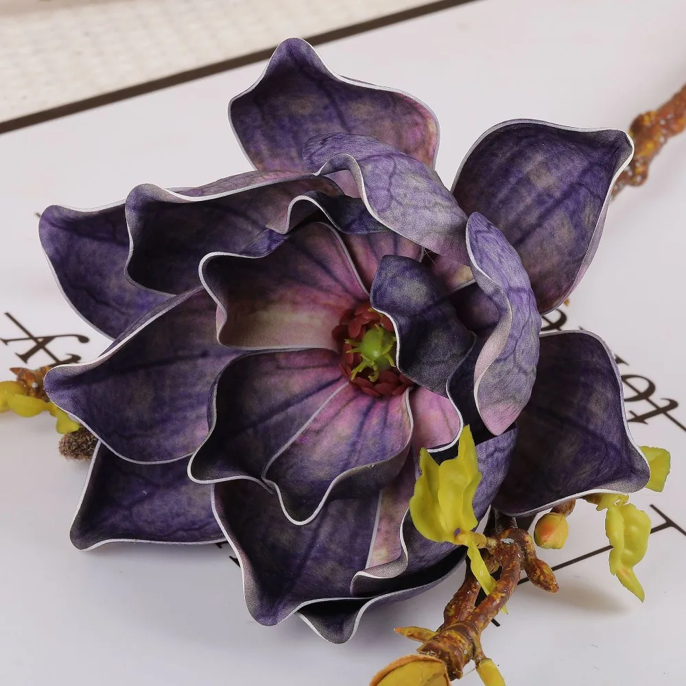 

EVA Artificial Magnolia Branch Real Touch Floral Art Simulation Big Magnolia Handmade Fake Flower Outdoor Garden Decor