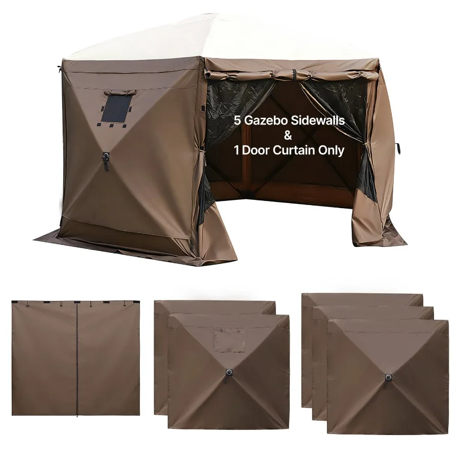 

Canopy Sidewalls, 5.67 x 4.85 ft, Tent Panels with Water-Resistant and UV Protection, Includes 1 Zippered Door and 2 Windows, I