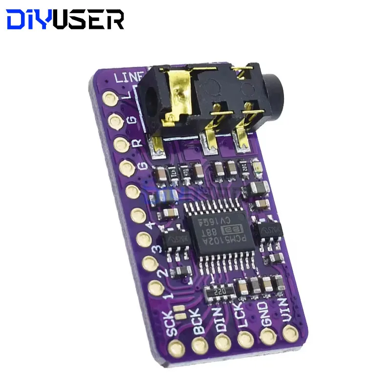 DIYUSER Schnittstelle I2S PCM5102A DAC Decoder GY-PCM5102 I2S Player Für Raspberry Pi pHAT Format Board Digitale PCM5102 Audio Board